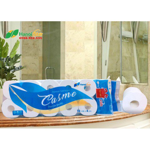 Giấy vệ sinh 10 cuộn 4 lớp có lõi Casme +